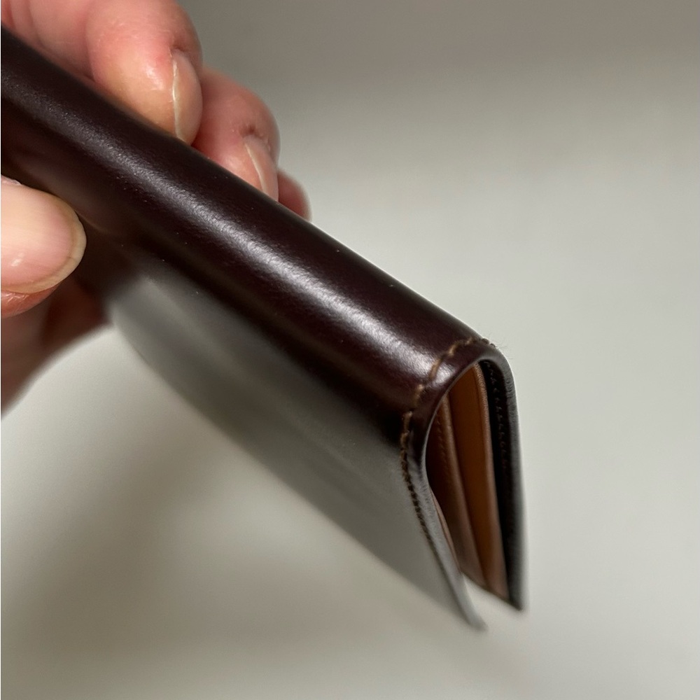 New Water Buffalo Vintage Coach Slim Bifold Vachetta Leather Wallet Mahogany - Picture 7 of 8